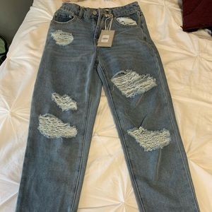 Straight leg jeans high rise